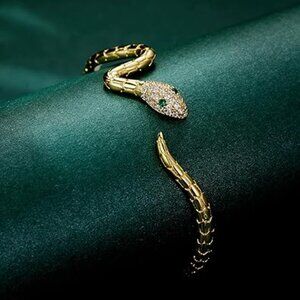Neiman Marcus Adjustable  Snake Open Bangle Cuff Bracelet